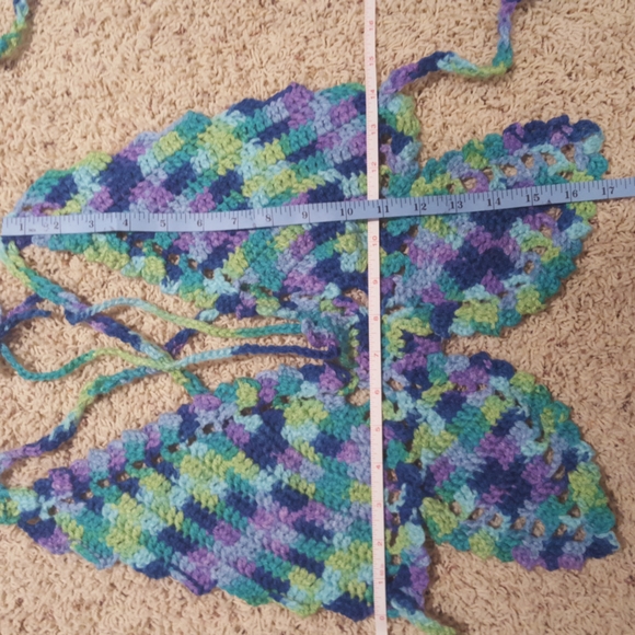 Butterfly top, hand crafted crochet, blue, green, purple NWOT - Picture 7 of 16